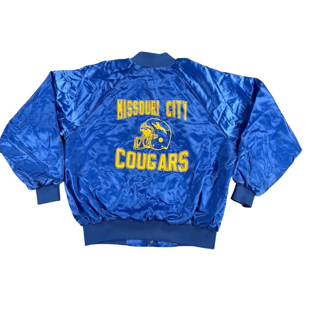 Vintage 90s Auburn Sportswear Bomber Jacket Mens XL Blue Missouri City Cougars